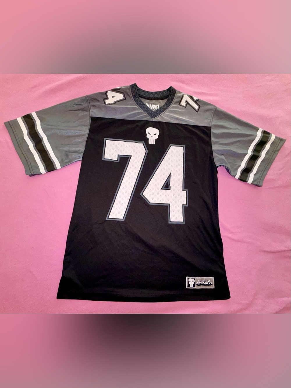 Marvel The Punisher #74 Football Jersey - Men's Size Medium Black/Gray